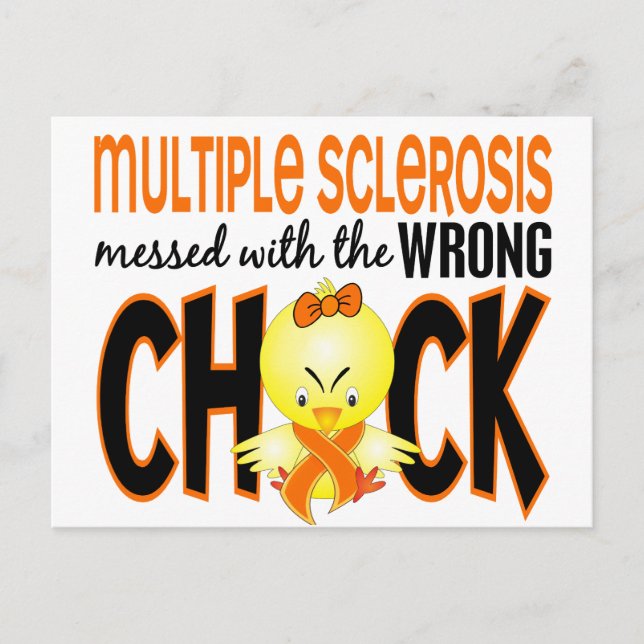 Multiple Sclerosis MS Messed With The Wrong Chick Postcard (Front)