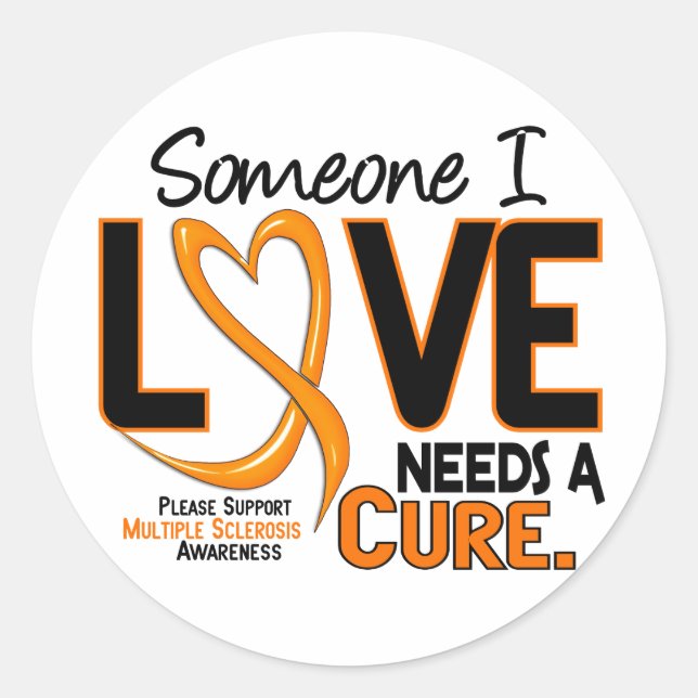 Multiple Sclerosis NEEDS A CURE 2 Classic Round Sticker (Front)