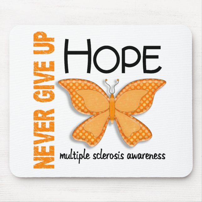 Multiple Sclerosis Never Give Up Hope Butterfly 4 Mouse Pad (Front)