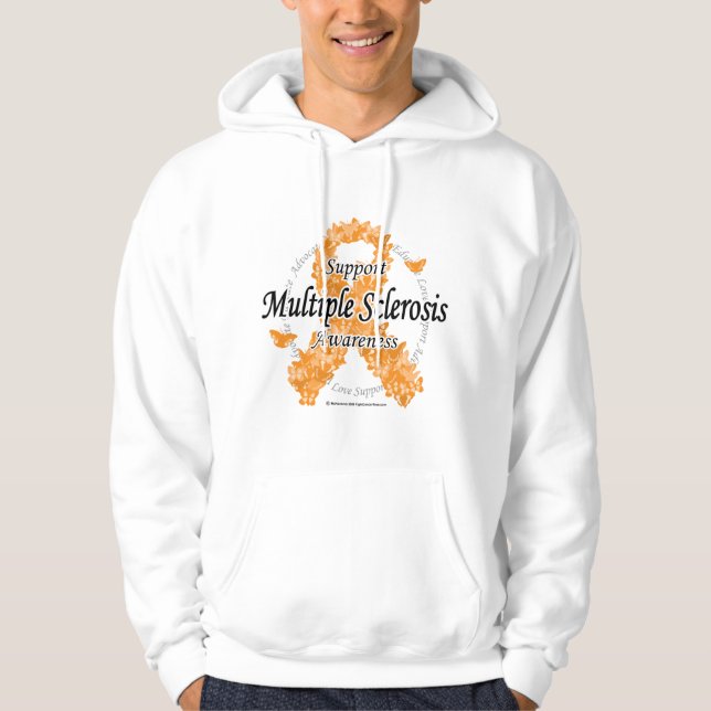 Multiple Sclerosis Ribbon of Butterflies Hoodie (Front)