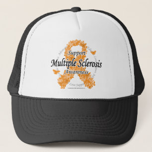 Multiple Sclerosis Ribbon of Butterflies Trucker Hat