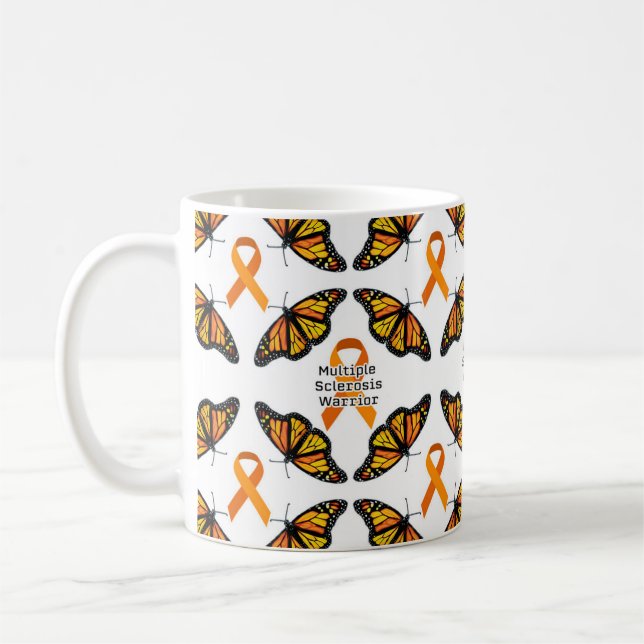 Multiple Sclerosis Warrior Butterflies coffee cup (Left)