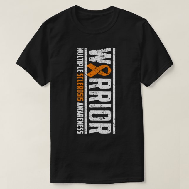 Multiple Sclerosis Warrior - Vertical MS Awareness T-Shirt (Design Front)