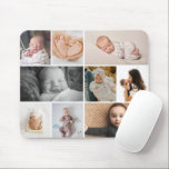 Multiple snapshots baby photos collage mouse pad<br><div class="desc">Customise with your Instagram photos or other small photos and arrange/crop within frames,  frame colour and thickness is editable in the full customizer</div>