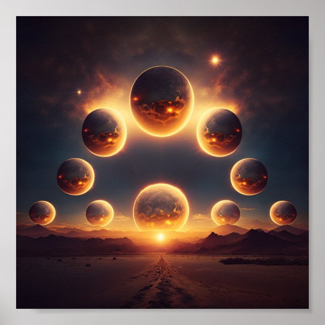 Multiple suns aligned poster (Front)