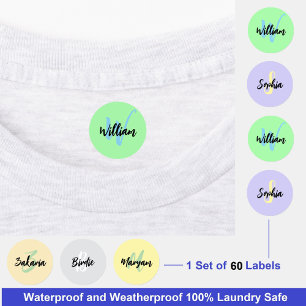 Multiple Waterproof Monogram Tags Name Clothing