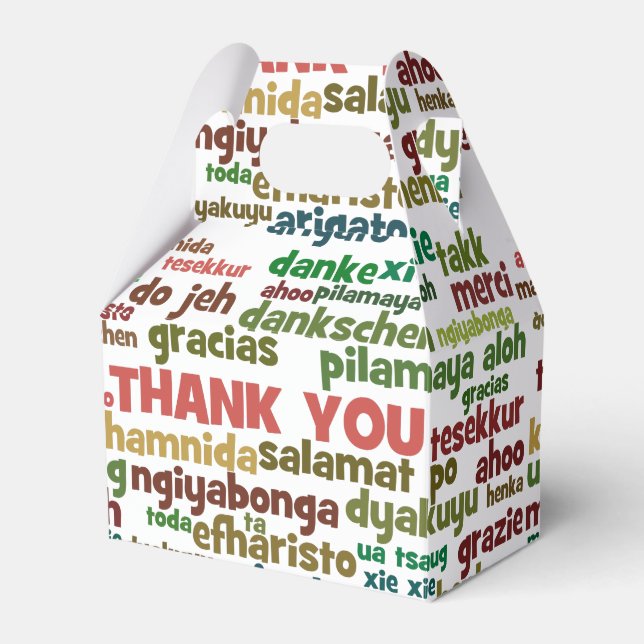 Multiple Ways to Say Thank You in Many Languages Favour Box (Front Side)