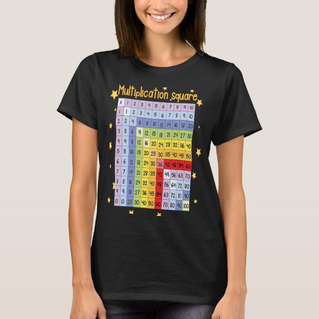 Multiplication Square Table Fun Math Chart Kids Te T-Shirt (Front)