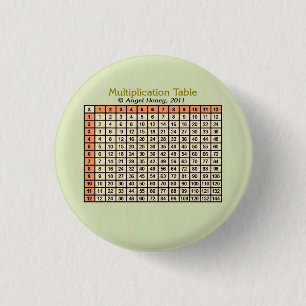 Multiplication Table - button - orange