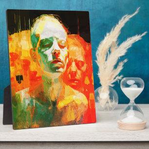 Multiplicity of Mind Abstract Emotional Portrait Plaque