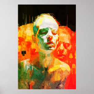 Multiplicity of Mind Abstract Emotional Portrait Poster