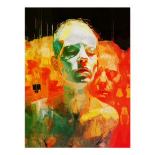 Multiplicity of Mind Abstract Emotional Portrait Poster