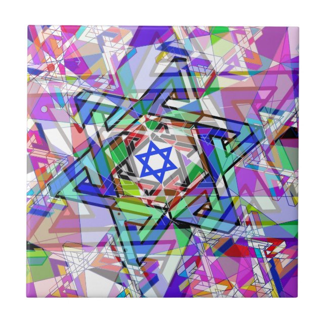 Multiplicity of the Star of David Ceramic Tile (Front)