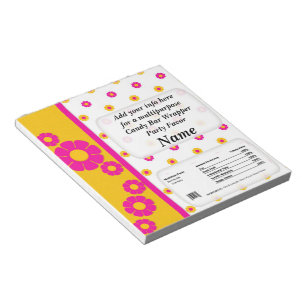Multipurpose Candy Bar Wrapper Party Favours Notepad