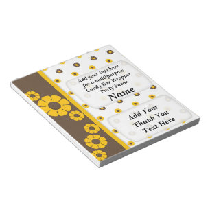 Multipurpose Candy Bar Wrapper Party Favours Notepad