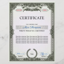 Multipurpose Certificate