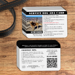Multipurpose Service Dog Card Photo ID with Name