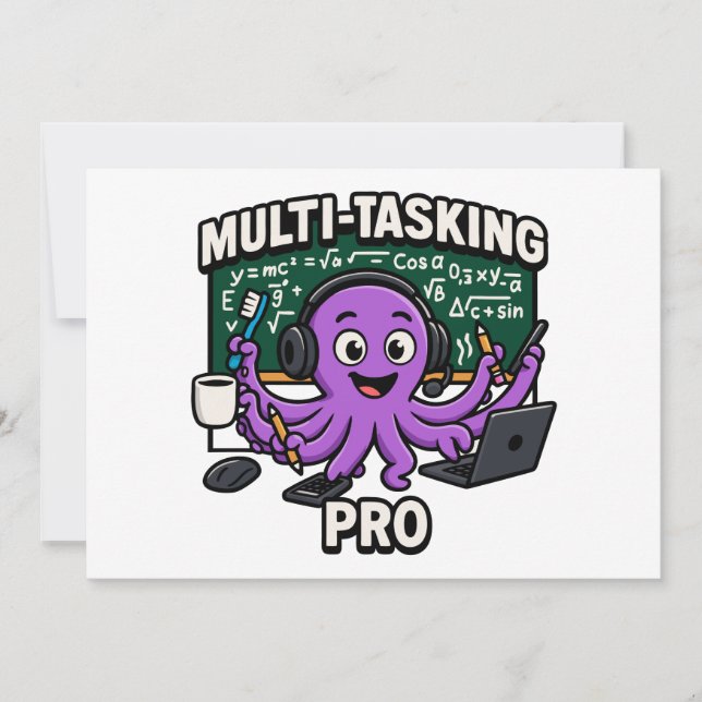 Multitasking Octopus Classroom Learner Pro Invitation (Front)