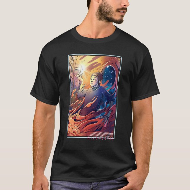 Multiverse Wizard Roboter Aesthetic Art T-Shirt (Front)