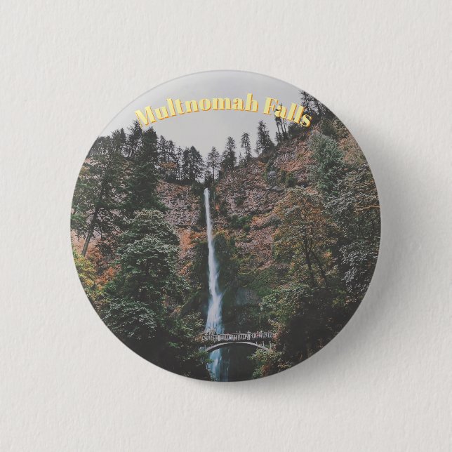 Multnomah Falls 6 Cm Round Badge (Front)