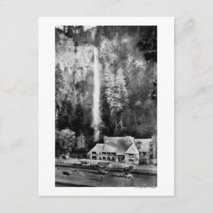 Multnomah Falls and Lodge Photograph Postcard
