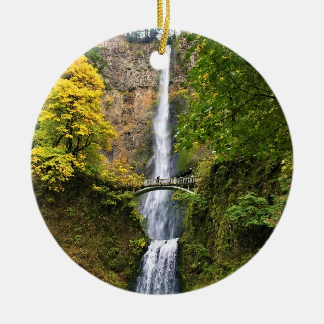 Multnomah Falls, Columbia River Gorge, Oregon Ceramic Ornament (Front)