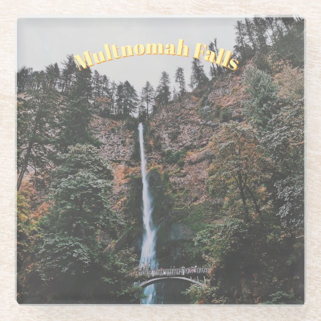 Multnomah Falls Glass Coaster (Front)