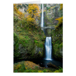 Multnomah Falls In Autumn In The Columbia Gorge