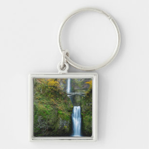 Multnomah Falls In Autumn In The Columbia Gorge Key Ring