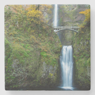 Multnomah Falls In Autumn In The Columbia Gorge Stone Coaster