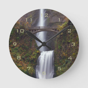Multnomah Falls in late Autumn Round Clock