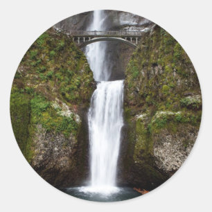 Multnomah Falls in the Columbia Gorge Classic Round Sticker