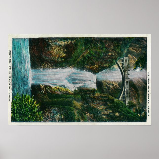 Multnomah Falls on Columbia River Poster (Front)