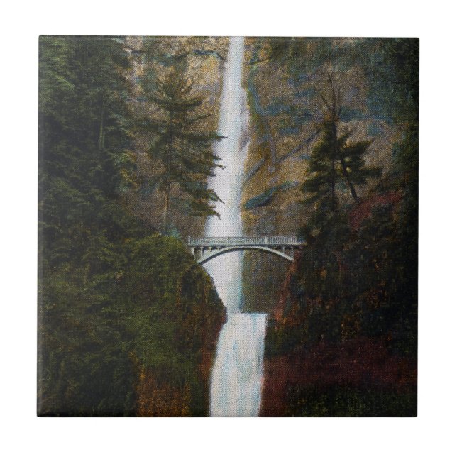 Multnomah Falls Oregon Ceramic Tile (Front)