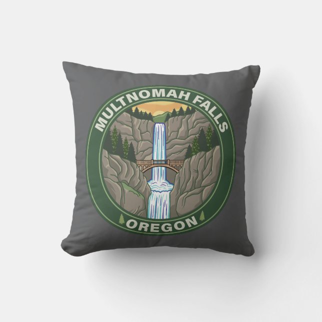 Multnomah Falls Oregon Cushion (Front)