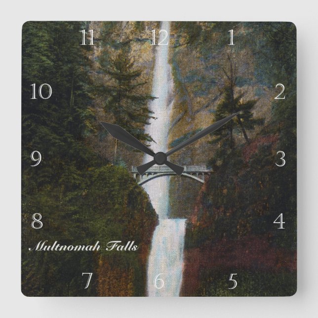 Multnomah Falls Oregon Custom Square Wall Clock (Front)