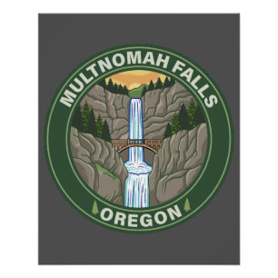 Multnomah Falls Oregon Poster