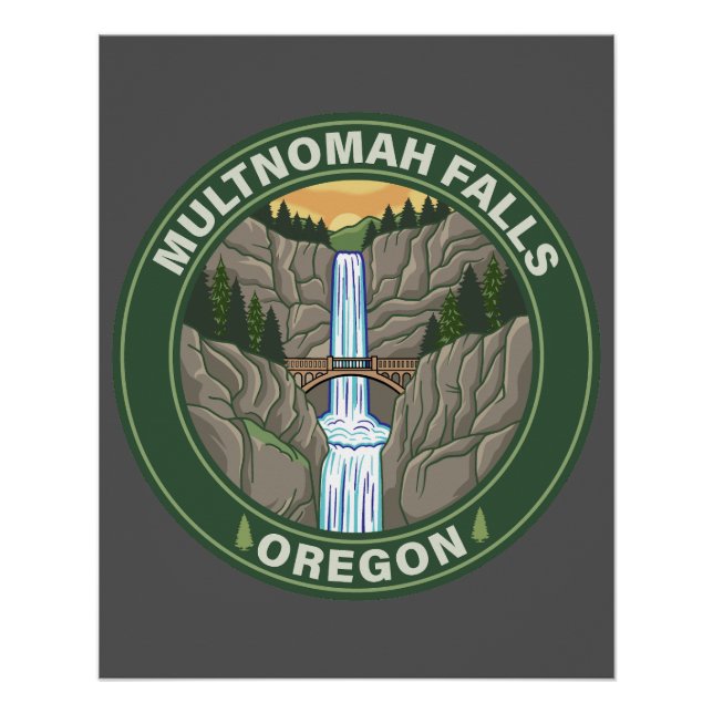 Multnomah Falls Oregon Poster (Front)