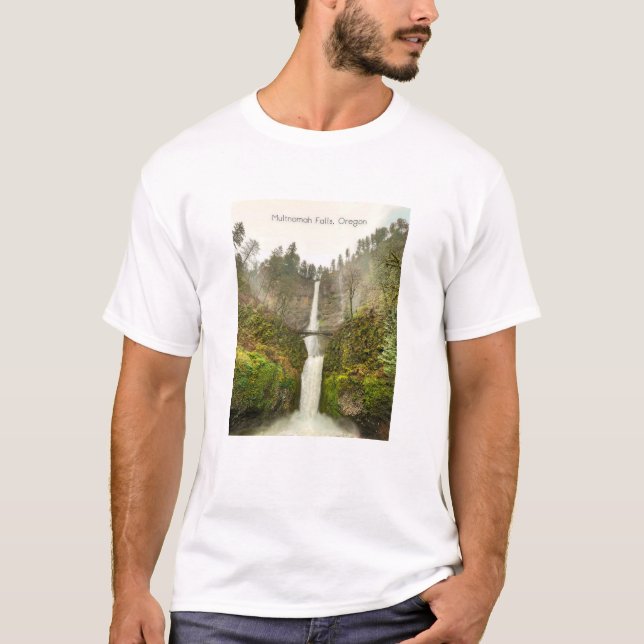 Multnomah Falls T Shirt Oregon Waterfall (Front)