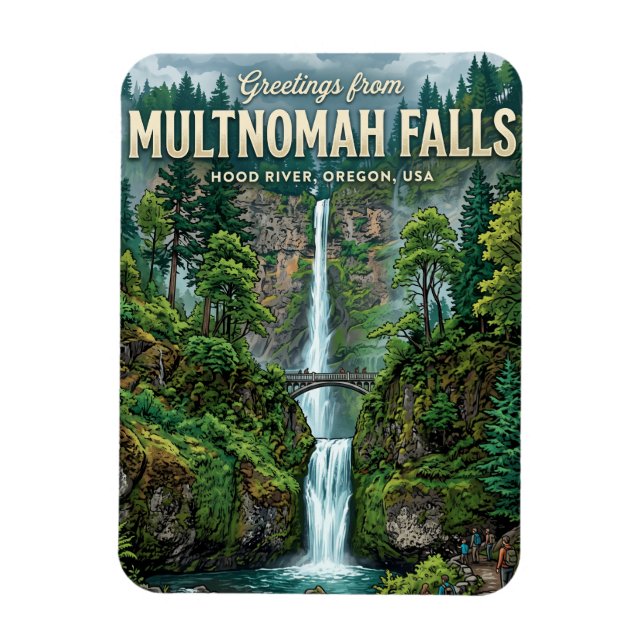 Multnomah Falls USA Magnet (Vertical)