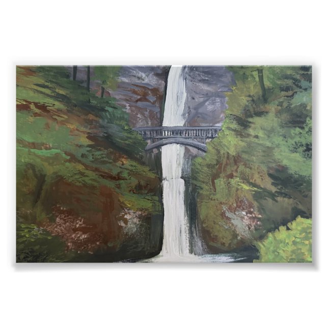 Multnomah Falls View Photo Print (Front)