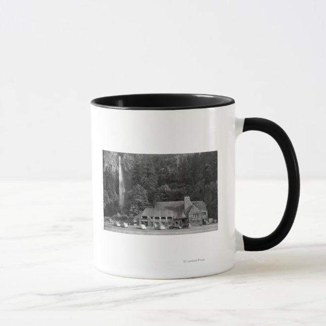 Multnomah Lodge and Falls Photograph Mug (Right)