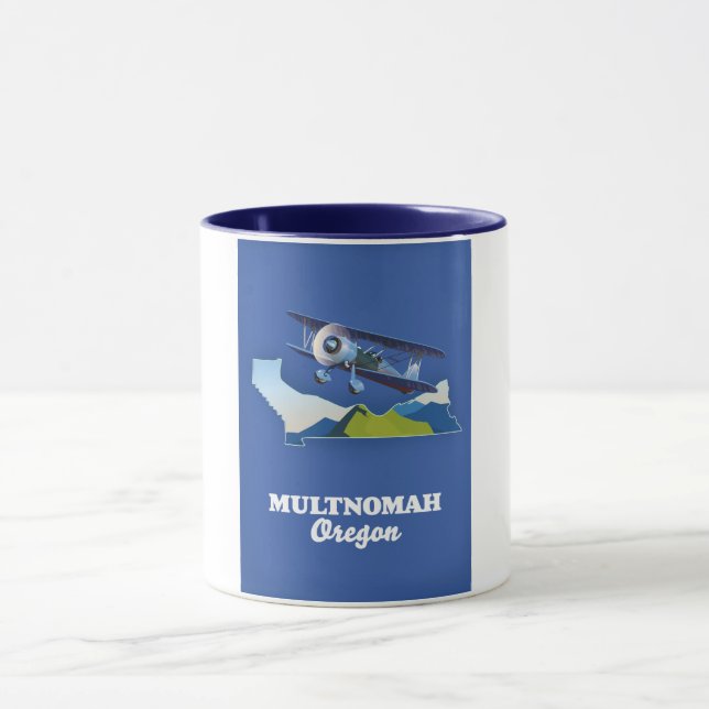 Multnomah Oregon travel map Mug (Center)