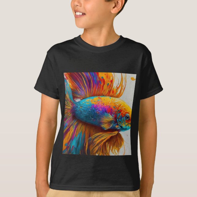 multy colour fighter fish T-Shirt (Front)