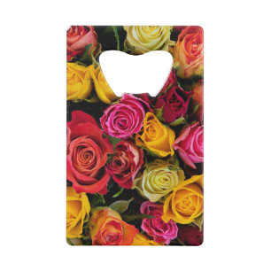 Multycolor Flowers Credit Card Bottle Opener