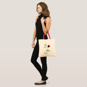 Mum 100th Birthday Red Rose Flower Personalised Tote Bag