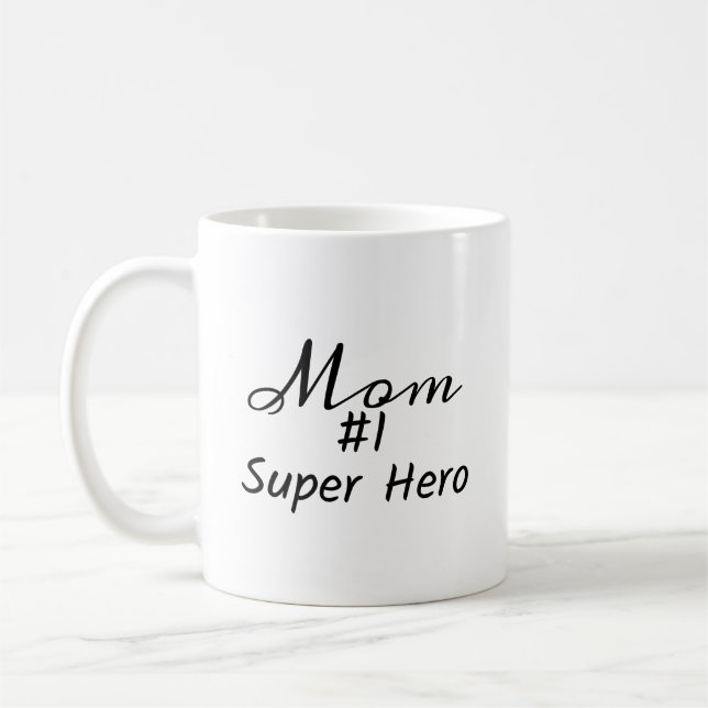 Mum #1 Super Hero Coffee Mug (Left)