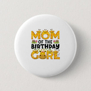 Mum 1st Birthday Girl Giraffe Theme Party Zoo Safa 6 Cm Round Badge