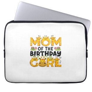 Mum 1st Birthday Girl Giraffe Theme Party Zoo Safa Laptop Sleeve