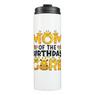 Mum 1st Birthday Girl Giraffe Theme Party Zoo Safa Thermal Tumbler
